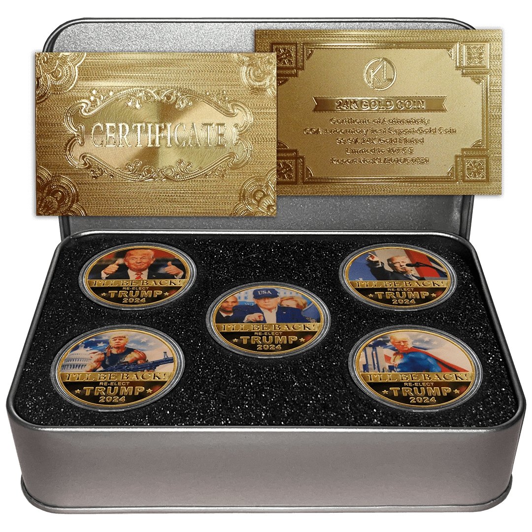 Trump Gold Coins With Tin Case - Proud Patriots
