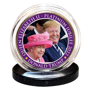 "Trump & Queen Elizabeth" - Authentic JFK Half Dollar - Proud Patriots