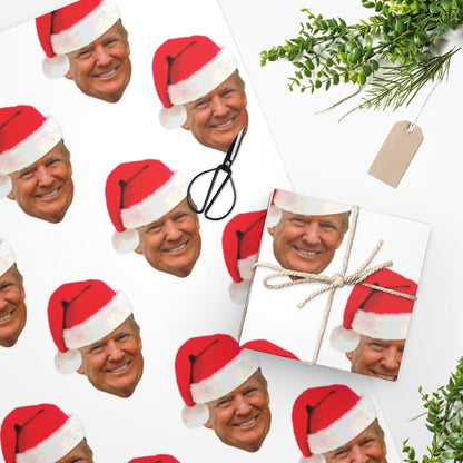 Trump Santa Pattern Wrapping Paper - Proud Patriots