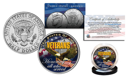 "Veteran's Day" - Authentic JFK Half Dollar - Proud Patriots